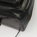 GUCCI Bamboo Body Bag Patent leather Black Gold Auth ep8958-16