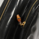 GUCCI Bamboo Body Bag Patent leather Black Gold Auth ep8958-18