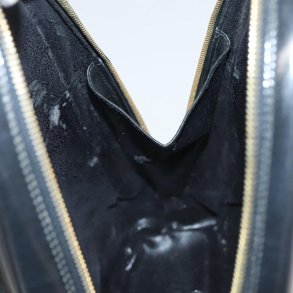 GUCCI Bamboo Body Bag Patent leather Black Gold Auth ep8958