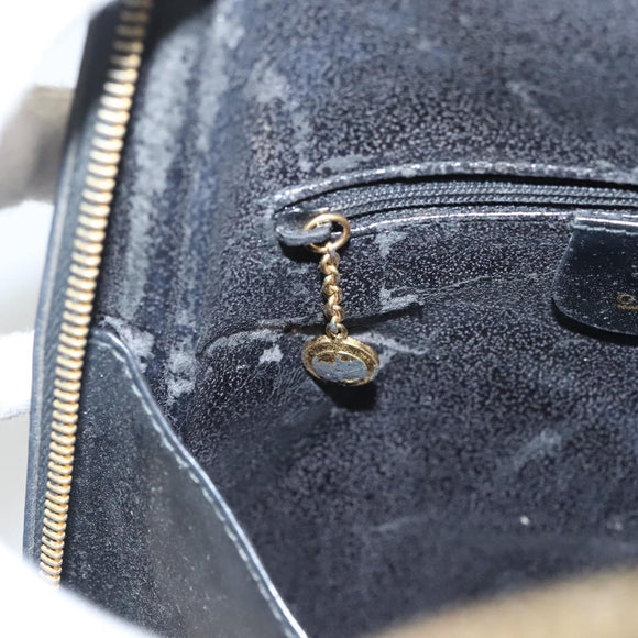 GUCCI Bamboo Body Bag Patent leather Black Gold Auth ep8958