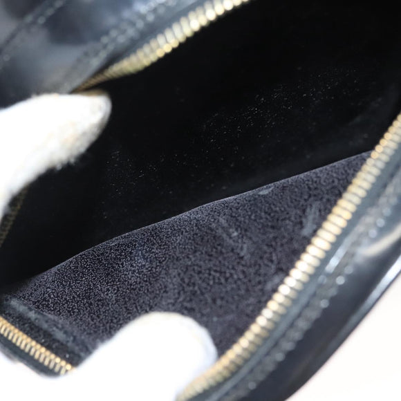 GUCCI Bamboo Body Bag Patent leather Black Gold Auth ep8958