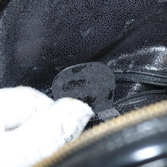 GUCCI Bamboo Body Bag Patent leather Black Gold Auth ep8958