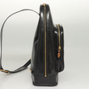 GUCCI Bamboo Body Bag Patent leather Black Gold Auth ep8958-4