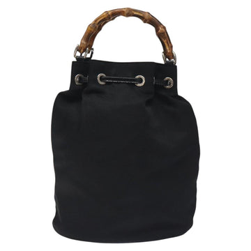 GUCCI Bamboo Hand Bag Nylon 2way Black Silver 003 2854 0060 5 Auth ep8968 - 0