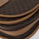 CELINE Macadam Canvas Shoulder Bag PVC Leather Brown Gold Auth ep8986-15