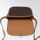 CELINE Macadam Canvas Shoulder Bag PVC Leather Brown Gold Auth ep8986-19