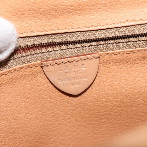 CELINE Macadam Canvas Shoulder Bag PVC Leather Brown Gold Auth ep8986