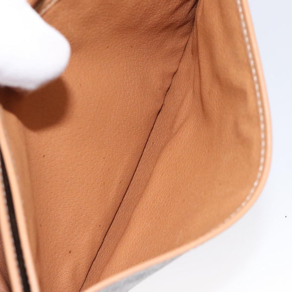 CELINE Macadam Canvas Shoulder Bag PVC Leather Brown Gold Auth ep8986