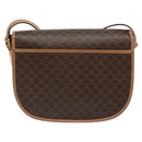 CELINE Macadam Canvas Shoulder Bag PVC Leather Brown Gold Auth ep8986-2