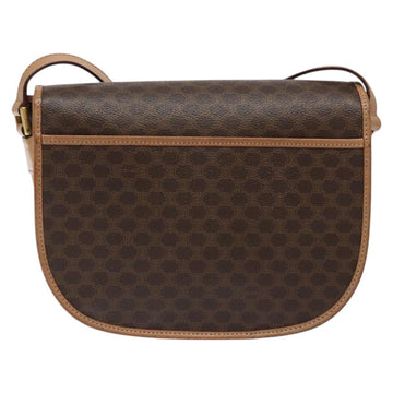 CELINE Macadam Canvas Shoulder Bag PVC Leather Brown Gold Auth ep8986 - 0