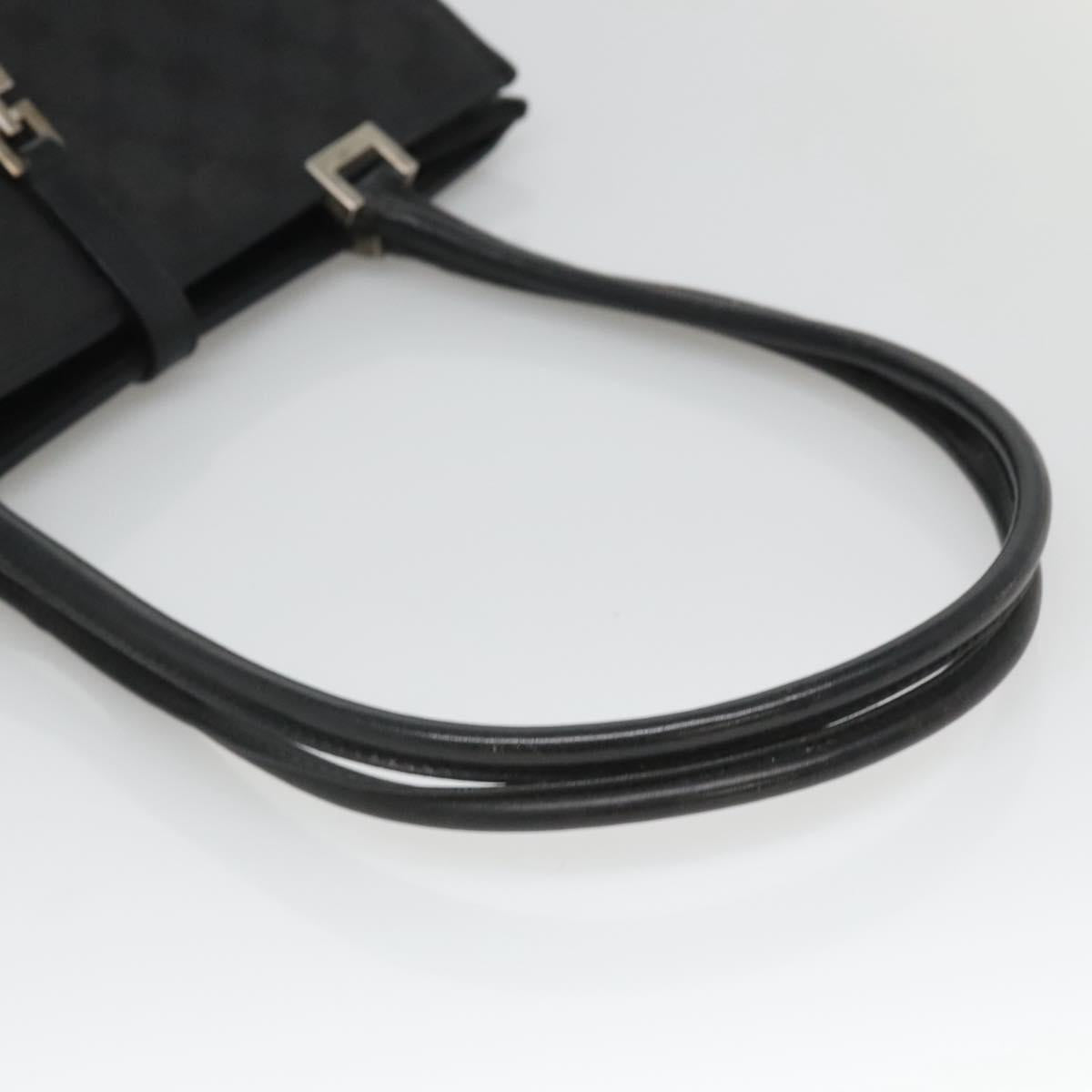 GUCCI GG Canvas Jackie Hand Bag Black Silver 002 1073 Auth