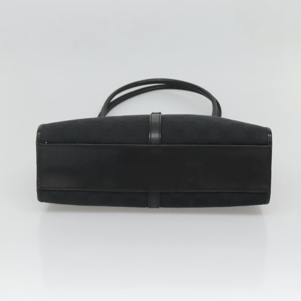 GUCCI GG Canvas Jackie Hand Bag Black Silver 002 1073 Auth