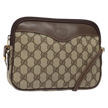 GUCCI GG Supreme Shoulder Bag PVC Beige Gold Auth ep8994