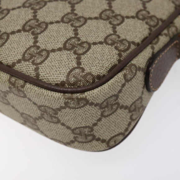 GUCCI GG Supreme Shoulder Bag PVC Beige Gold Auth ep8994