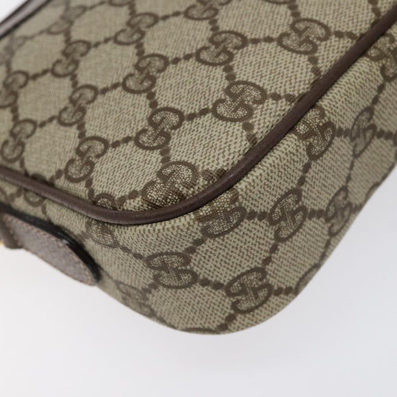 GUCCI GG Supreme Shoulder Bag PVC Beige Gold Auth ep8994