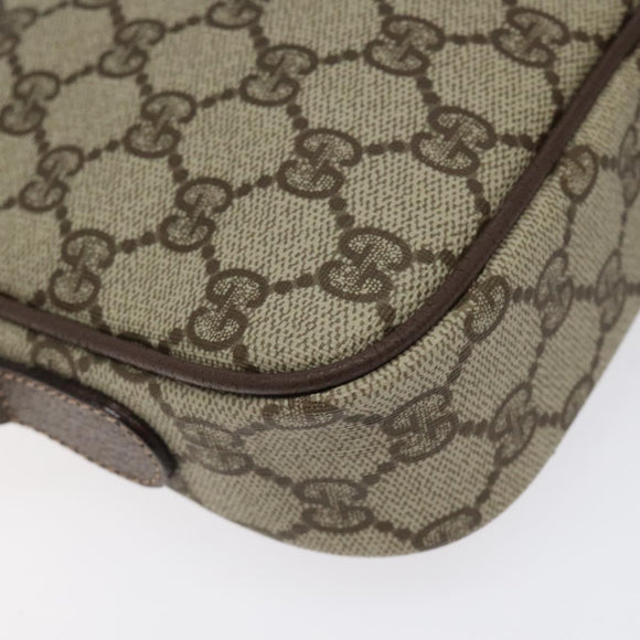 GUCCI GG Supreme Shoulder Bag PVC Beige Gold Auth ep8994