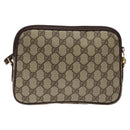 GUCCI GG Supreme Shoulder Bag PVC Beige Gold Auth ep8994-3