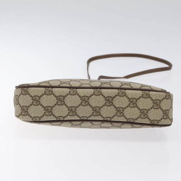 GUCCI GG Supreme Shoulder Bag PVC Beige Gold Auth ep8994