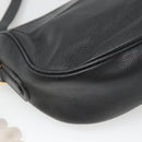 GUCCI Web Sherry Line Shoulder Bag Leather Black Gold 001 104 0918 Auth ep8999-16