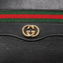 GUCCI Web Sherry Line Shoulder Bag Leather Black Gold 001 104 0918 Auth ep8999-17