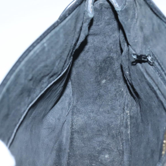 GUCCI Web Sherry Line Shoulder Bag Leather Black Gold 001 104 0918 Auth ep8999