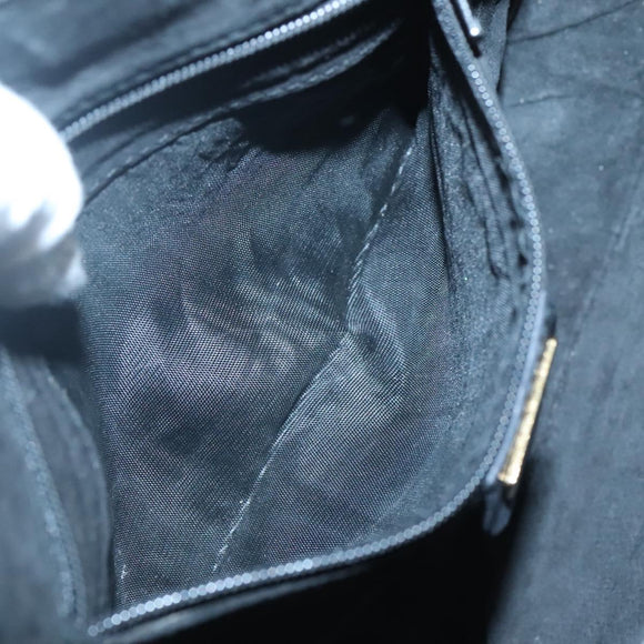 GUCCI Web Sherry Line Shoulder Bag Leather Black Gold 001 104 0918 Auth ep8999