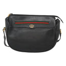 GUCCI Web Sherry Line Shoulder Bag Leather Black Gold 001 104 0918 Auth ep8999-13