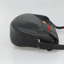 GUCCI Web Sherry Line Shoulder Bag Leather Black Gold 001 104 0918 Auth ep8999-3