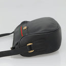 GUCCI Web Sherry Line Shoulder Bag Leather Black Gold 001 104 0918 Auth ep8999-4