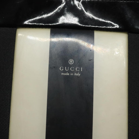 GUCCI Shoulder Bag Canvas Gold Black 001 4231 001998 Auth ep9008