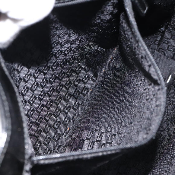 GUCCI Shoulder Bag Canvas Gold Black 001 4231 001998 Auth ep9008