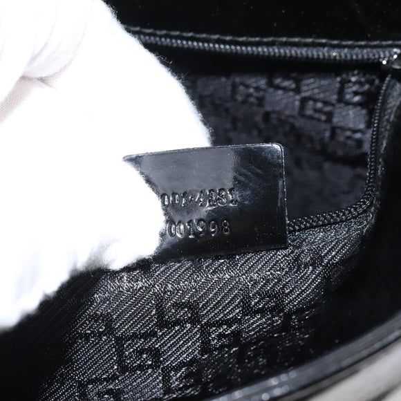 GUCCI Shoulder Bag Canvas Gold Black 001 4231 001998 Auth ep9008