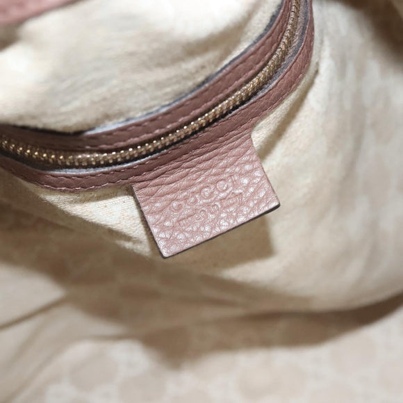 GUCCI Bamboo Hand Bag Leather 2way Pink Gold 282345 Auth ep9020