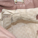 GUCCI Bamboo Hand Bag Leather 2way Pink Gold 282345 Auth ep9020-17