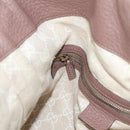 GUCCI Bamboo Hand Bag Leather 2way Pink Gold 282345 Auth ep9020-20