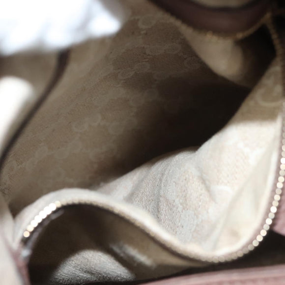 GUCCI Bamboo Hand Bag Leather 2way Pink Gold 282345 Auth ep9020