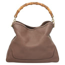 GUCCI Bamboo Hand Bag Leather 2way Pink Gold 282345 Auth ep9020-3