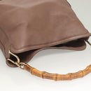 GUCCI Bamboo Hand Bag Leather 2way Pink Gold 282345 Auth ep9020-6