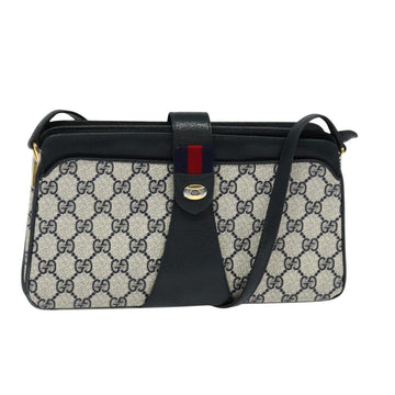 GUCCI GG Supreme Sherry Line Shoulder Bag PVC Navy Gold 904 02 029 Auth ep9030