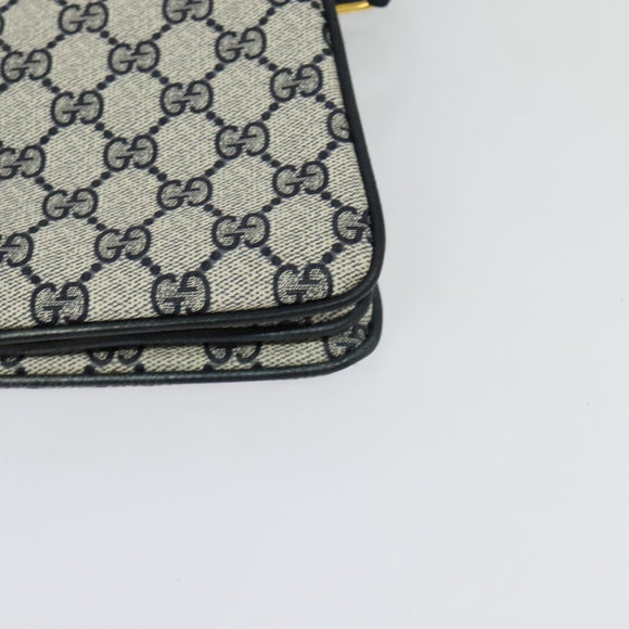 GUCCI GG Supreme Sherry Line Shoulder Bag PVC Navy Gold 904 02 029 Auth ep9030