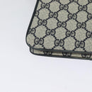 GUCCI GG Supreme Sherry Line Shoulder Bag PVC Navy Gold 904 02 029 Auth ep9030-12