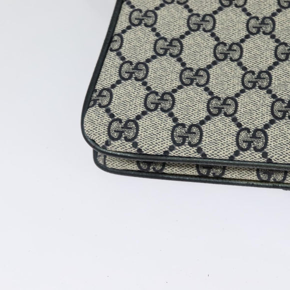 GUCCI GG Supreme Sherry Line Shoulder Bag PVC Navy Gold 904 02 029 Auth ep9030