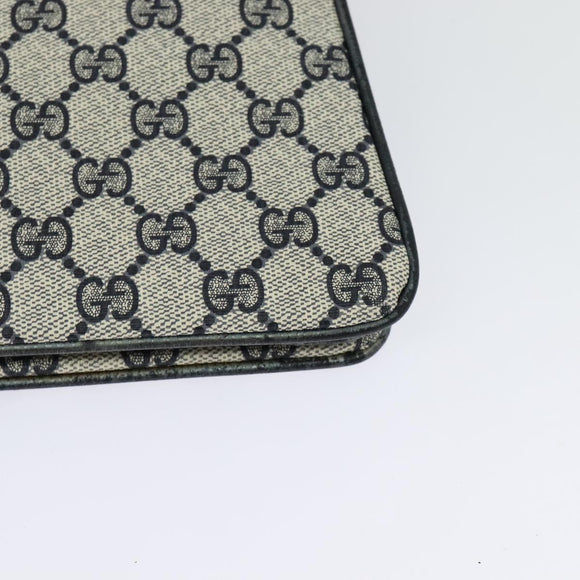 GUCCI GG Supreme Sherry Line Shoulder Bag PVC Navy Gold 904 02 029 Auth ep9030