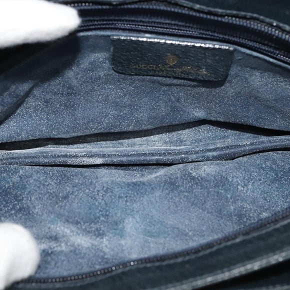 GUCCI GG Supreme Sherry Line Shoulder Bag PVC Navy Gold 904 02 029 Auth ep9030