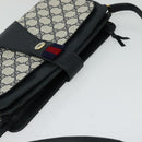 GUCCI GG Supreme Sherry Line Shoulder Bag PVC Navy Gold 904 02 029 Auth ep9030-6