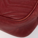 GUCCI GG Marmont Chain Shoulder Bag Leather Red Gold 447632 Auth ep9033-10