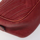 GUCCI GG Marmont Chain Shoulder Bag Leather Red Gold 447632 Auth ep9033-11