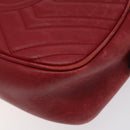 GUCCI GG Marmont Chain Shoulder Bag Leather Red Gold 447632 Auth ep9033-12