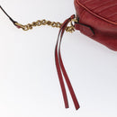 GUCCI GG Marmont Chain Shoulder Bag Leather Red Gold 447632 Auth ep9033-14