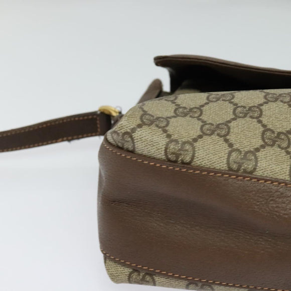 GUCCI GG Supreme Web Sherry Line Bag PVC Beige Gold 164 02 084 Auth ep9049